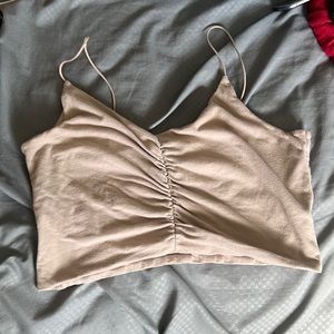 tan garage crop top